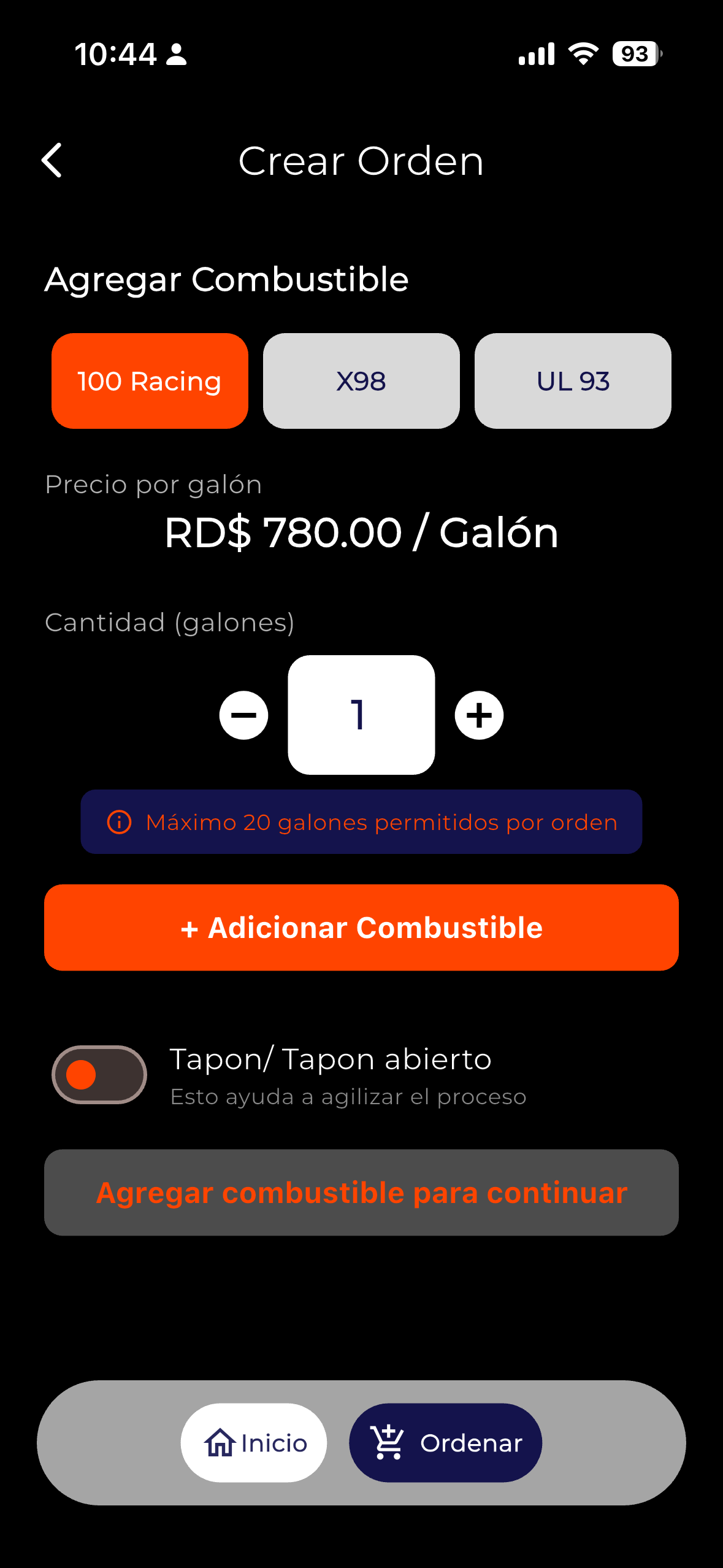 Octanos application screen 3