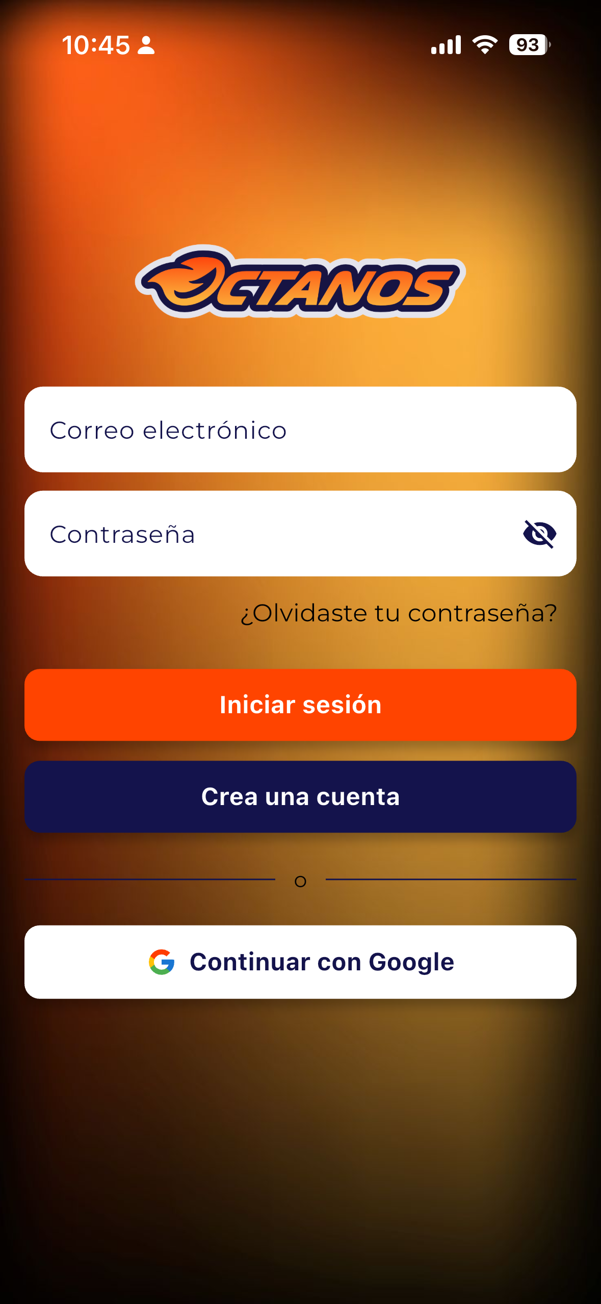 Octanos application screen 1